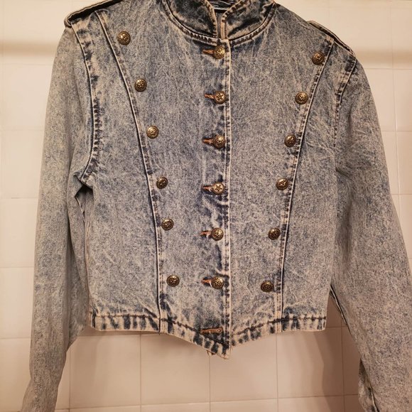 Le Frog Jackets & Blazers - vintage Le Frog 80's Jean Jacket with military buttons